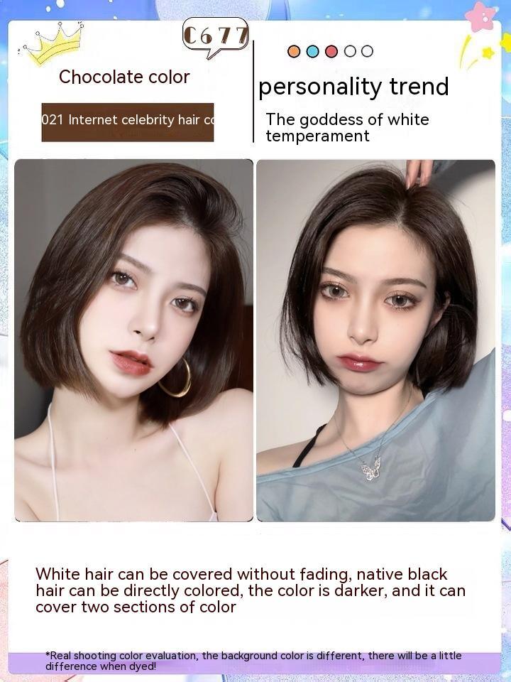 Ammonia-free Hair Color Paste Monochrome Paste Cover White Hair Multi-segment Color One-step Black Tea Gray Blue Black Hair D