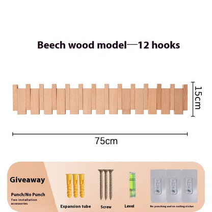 Clothes Hook Wall-mounted Entrance Hallway Hanger Punch-free Solid Wood Creative Keys Clothes 4fac464e 8ee4 4f0b 9473 22f3a9f