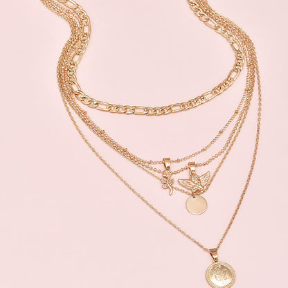 Flower Pendant Multilayer Ladies Necklace Combination Set 4fbd6821 78e4 48d7 ab25 c9c1fcb26922