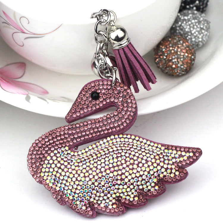 Creative Little Swan Korean Velvet Rhinestone Keychain 4fe06a8f 4f94 4871 9a06 69b5832f5267