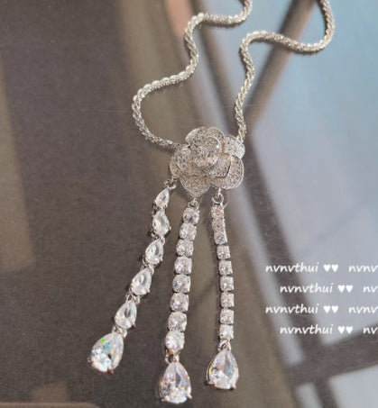Camellia Full Zirconium Ring Micro Setting Stud Necklace 4ff904c5 b8cc 4e25 884f 302ad4a25a78