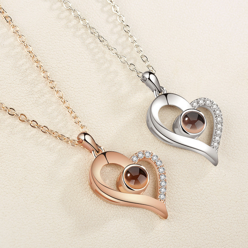 I love you 100 languages love memory projection necklace 500443195695