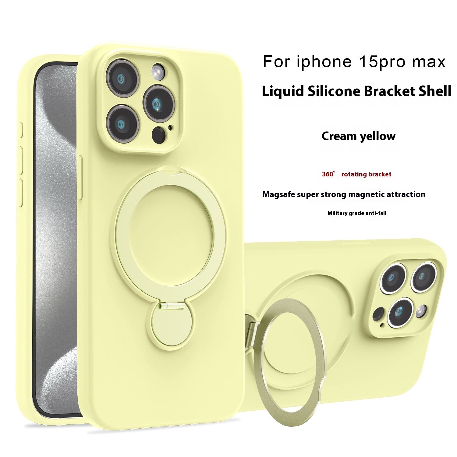 Liquid Silicone Magnetic Bracket Phone Case Applicable Anti-fall - 图片 8
