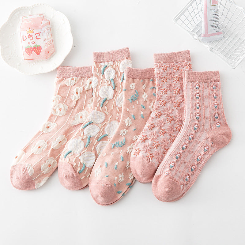 Harajuku Retro Embroidery Spring Kawaii Cute Socks 500a419d bb12 403c 81a9 2602ee37238e
