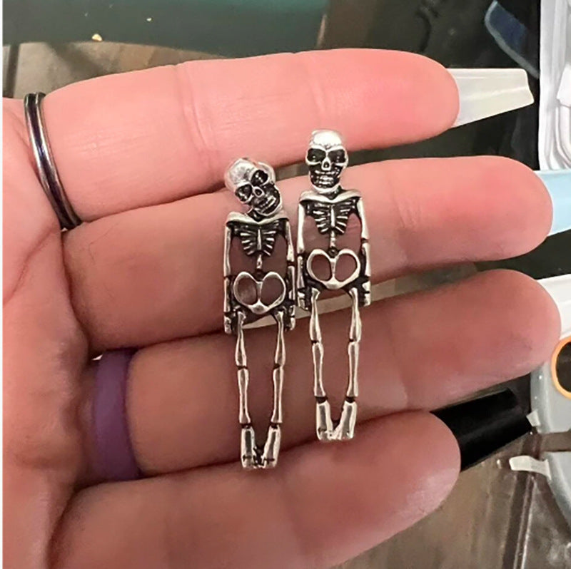 Halloween Earrings Skull Simulation Human Skeleton Detachable Stud Earrings 50145c85 11bc 4782 9085 6e8a4ffae613