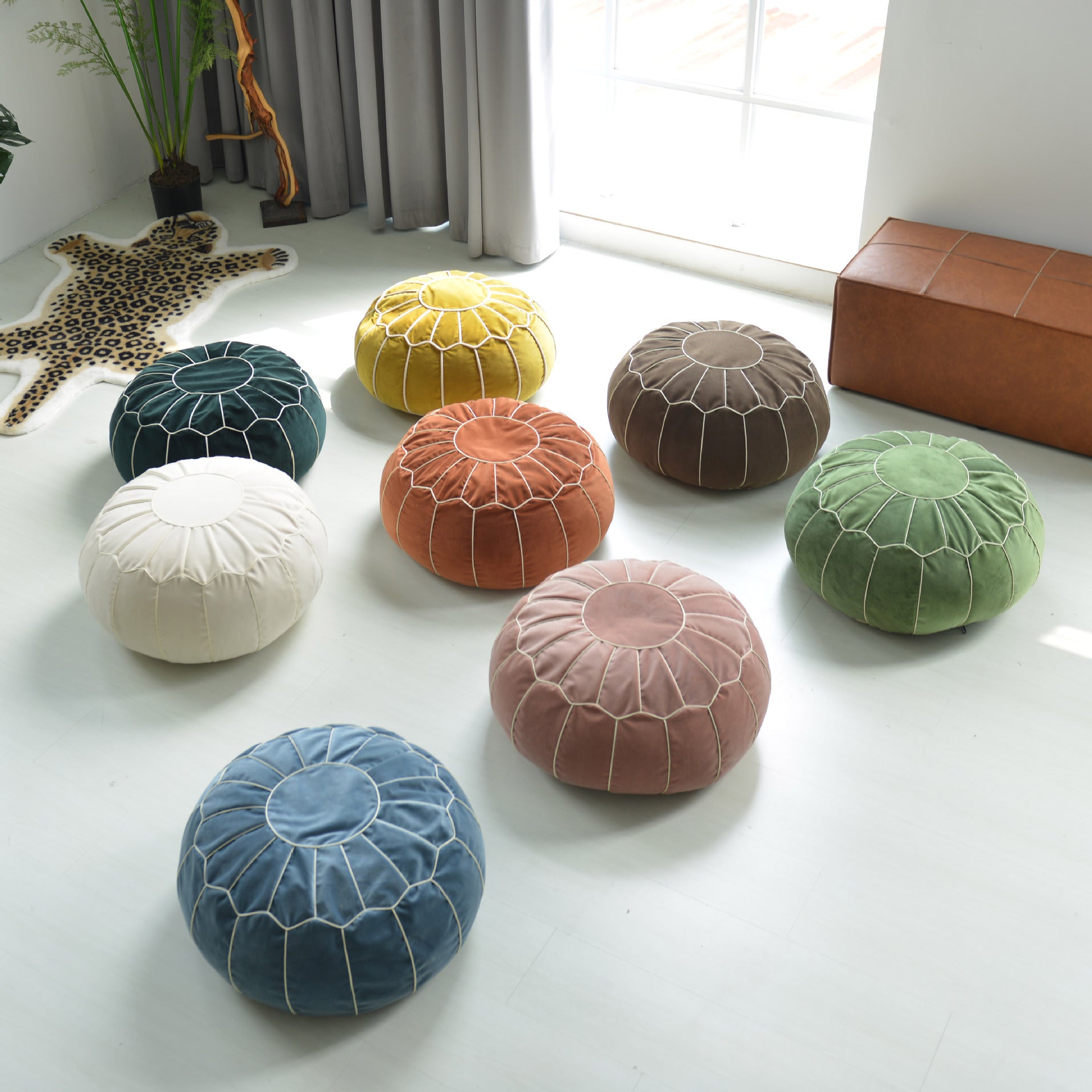 Candy Color Velvet Cute Puff Beanie Sofa 50180fa8 67aa 42d0 8af3 fcb7dd7fee65