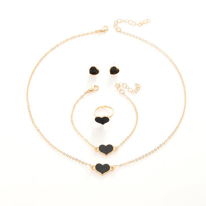 Simple Love Jewelry Women's Fashion Necklace Suit Heart Jewelry Set Gift For Her Fashion Party Jewelry 5028dc18 2d39 4008 918
