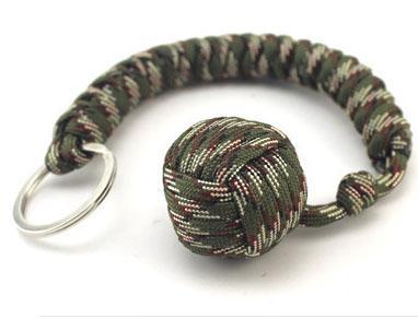 Outdoor Seven Core Umbrella Rope Climbing Survival Key Chain Hanging Hand-woven Round Steel Ball 5030855720100