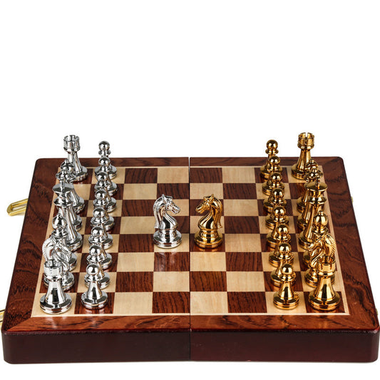 Chess Premium Gift Box Metal Bronze Children's Folding 503595426052