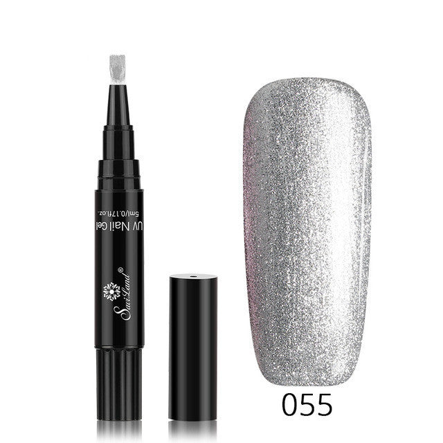 3 In 1 Gel Nail Varnish Pen Glitter One Step Nail Art Gel Polish Hybrid - HD Wireless Product #39