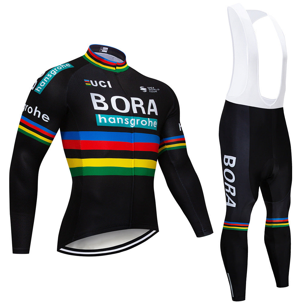 Cycling wear long-sleeved suit thin section plus velvet 5067278537293