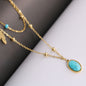 Natural Turquoise Oval Double Necklace Female 50732f93 f0ec 4b3e 90bb bb00767bb2a5 ec240796 5d4a 449e b1bb 0749421cbd3a