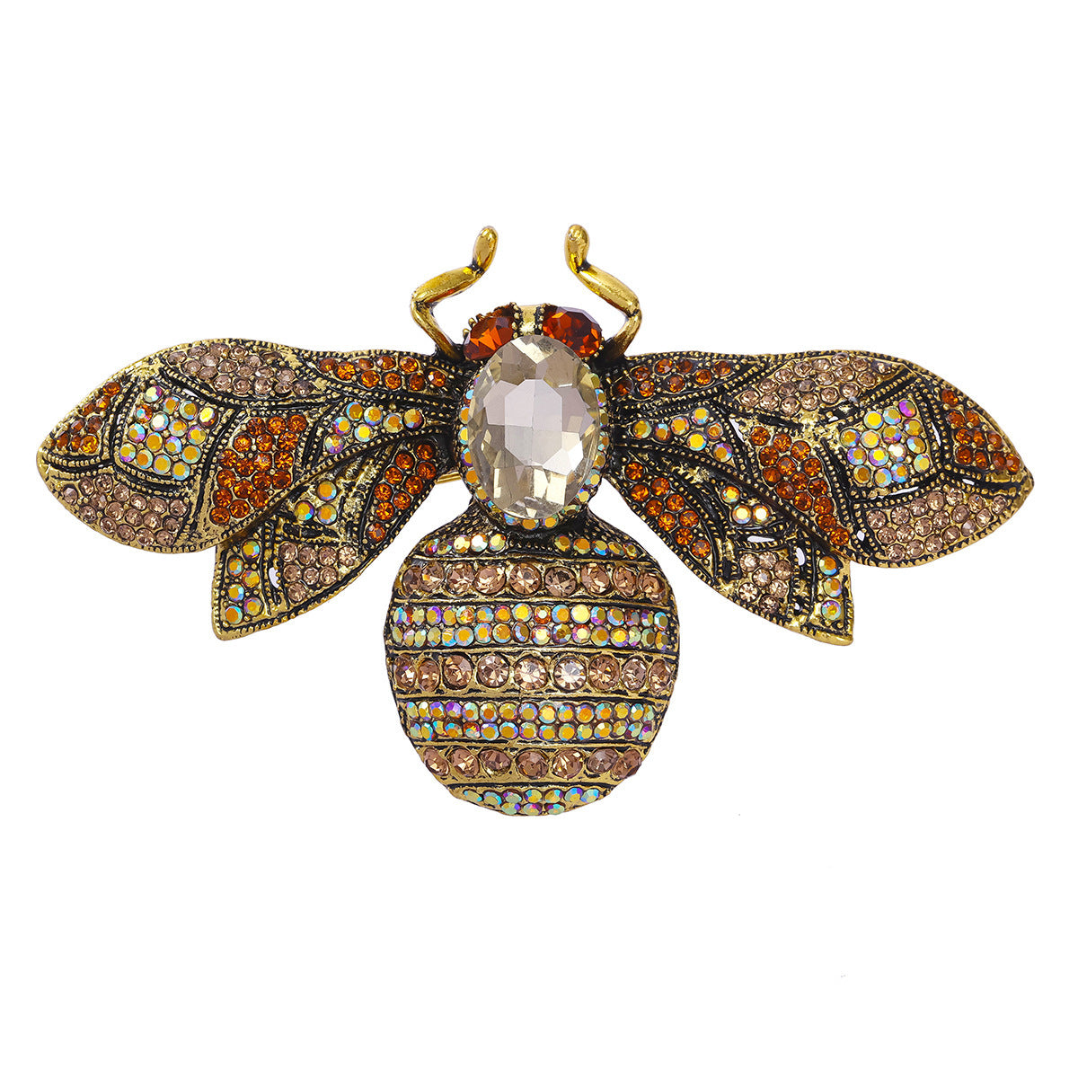 Antique Style Fully-jeweled Crystal Bee Brooch Men And Women Dopamine Retro 5076e704 d53a 411f ac4a 698b70ad298a