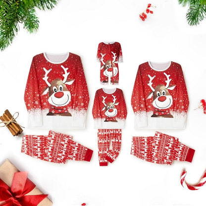 Parent-Child Two-piece Suit Elk Printing Pajamas Suit Homewear 50984607 0d09 4b0c 978d 802beab16f30 trans