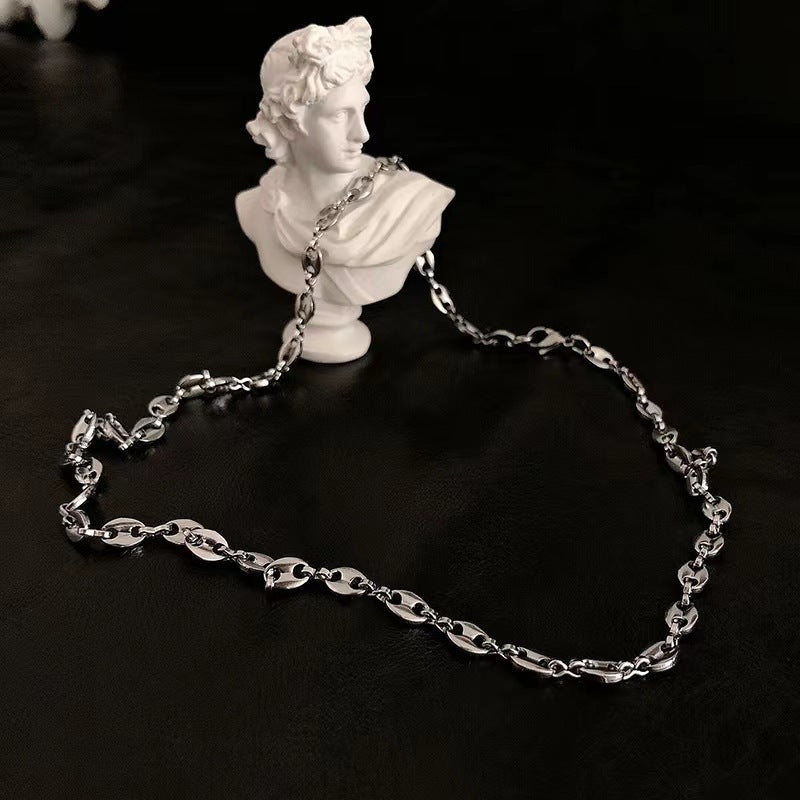Titanium Steel Coffee Bean Men And Women Simple Necklace 50afea46 4cca 4c8b 978c 17842300db9a