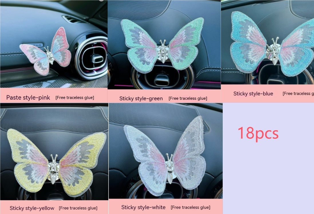 Moving Embroidery Butterfly Center Console Air Outlet Decoration Healing Series Car Accessories 50b63598 4f02 4cf3 a4d9 aca2b