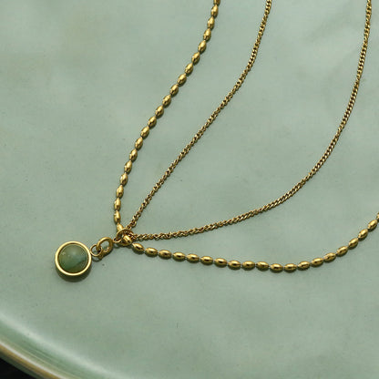 Vintage Rice Beads Double Layer Necklace Natural Stone 50bc3914 ebbf 4fb9 8490 b08468f4198e