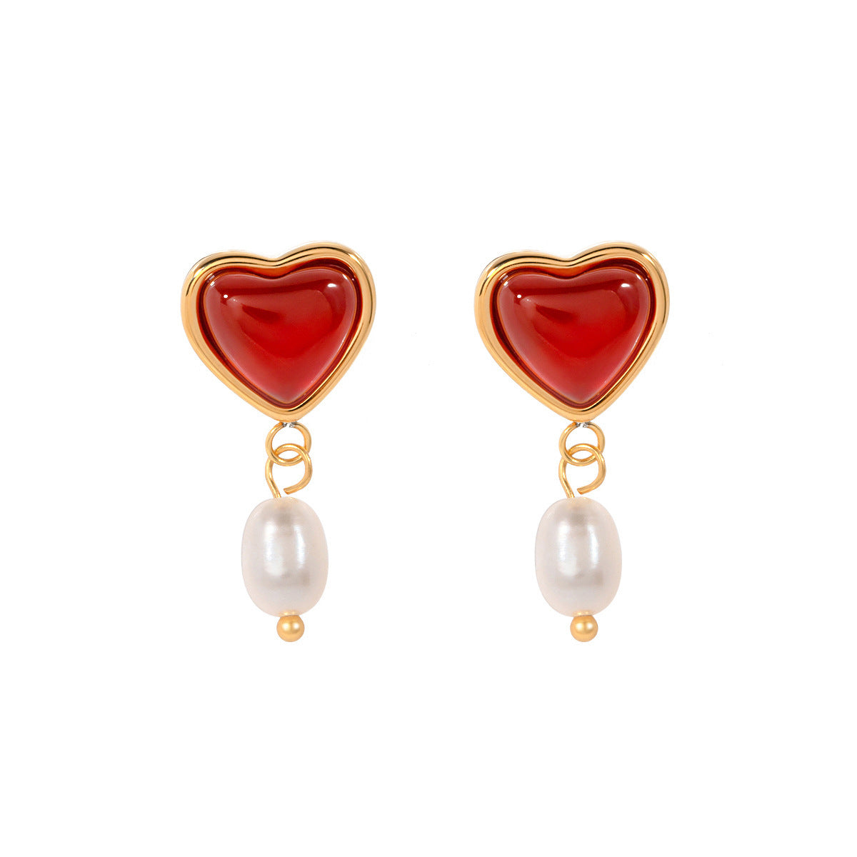 Sabina Pearl Heart Gold Earrings 50d7e632 436b 4c43 ae72 36699b486712