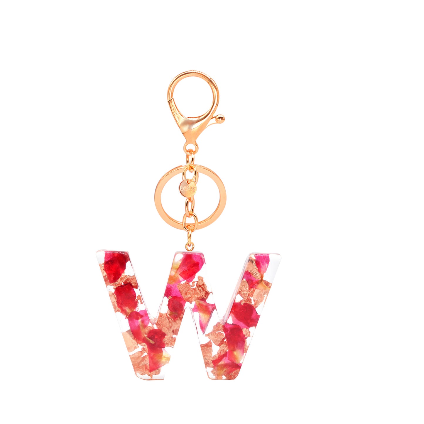 Petal Resin Keychain English Alphabet Pendant 5101effe 6c27 4b4c 872e 3345090d7617