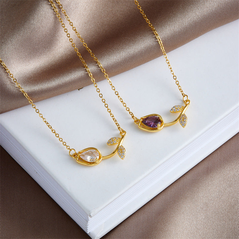 Tulip Flower Necklace For Women 510c77d0 edc3 4c82 bc13 cbd4a5ae10c6