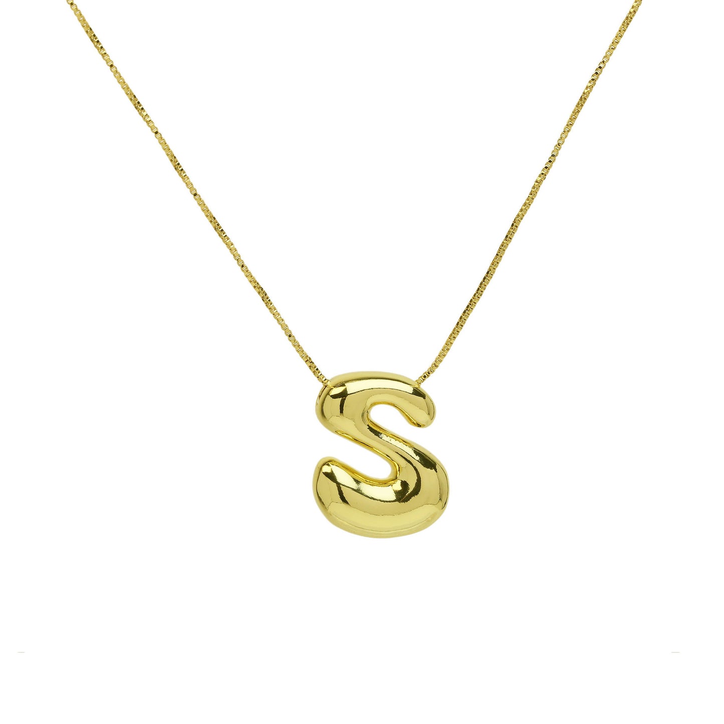 Brass Glossy Balloon English Letter Pendant Necklace 510e28b1 e4f6 47c6 ad64 1cce36fa9515