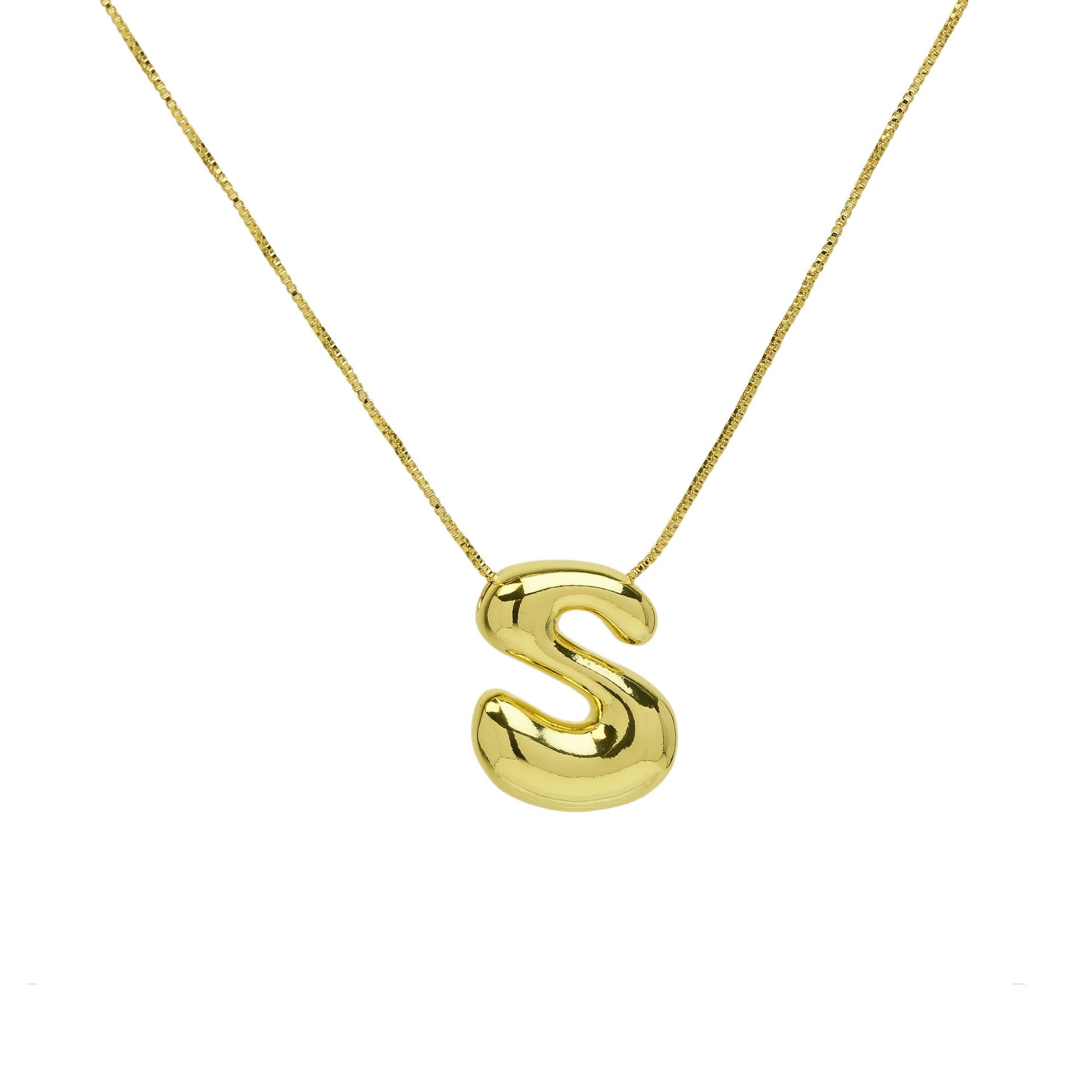 Brass Glossy Balloon English Letter Pendant Necklace 510e28b1 e4f6 47c6 ad64 1cce36fa9515