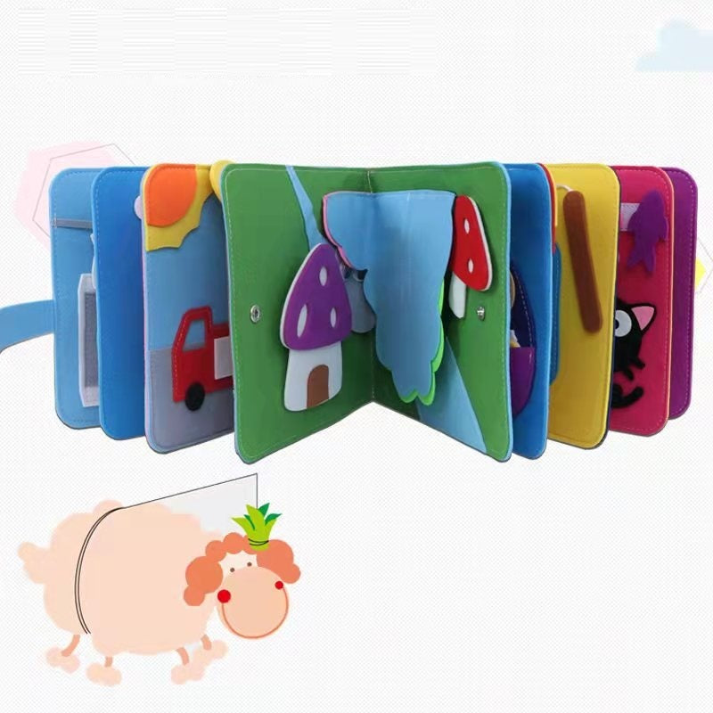 Felt Busy Board Children 3D Three-dimension Educational Learning Non-Woven Rainbow Early Education Story Book 511e1349 c2cd 4