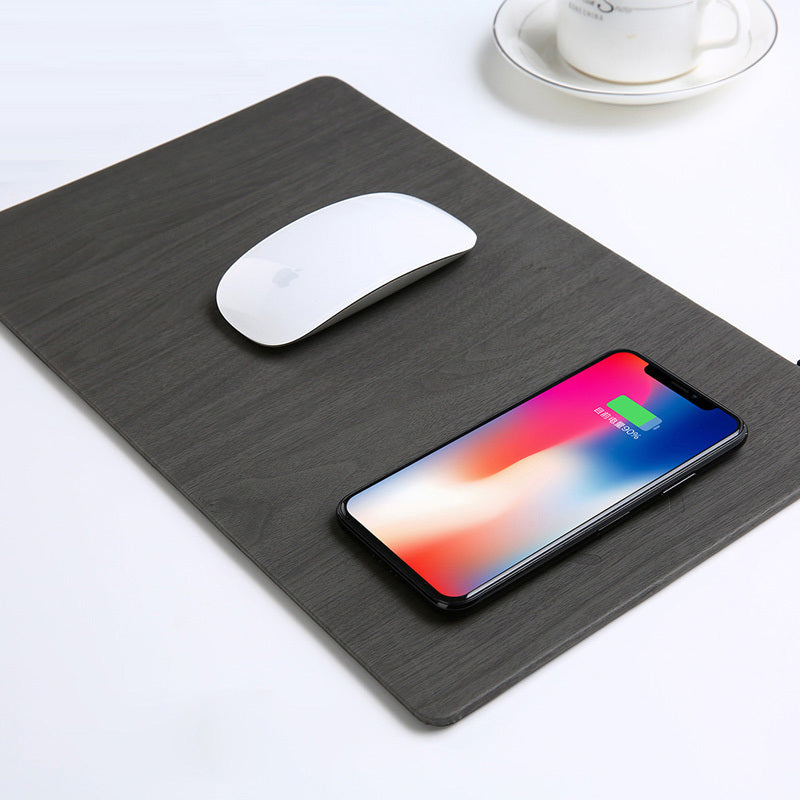Mobile Phone Qi Wireless Charger Charging Mouse Pad Mat PU Leather Mousepad 5126105389172