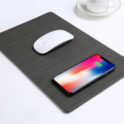 Mobile Phone Qi Wireless Charger Charging Mouse Pad Mat PU Leather Mousepad 5126105389172