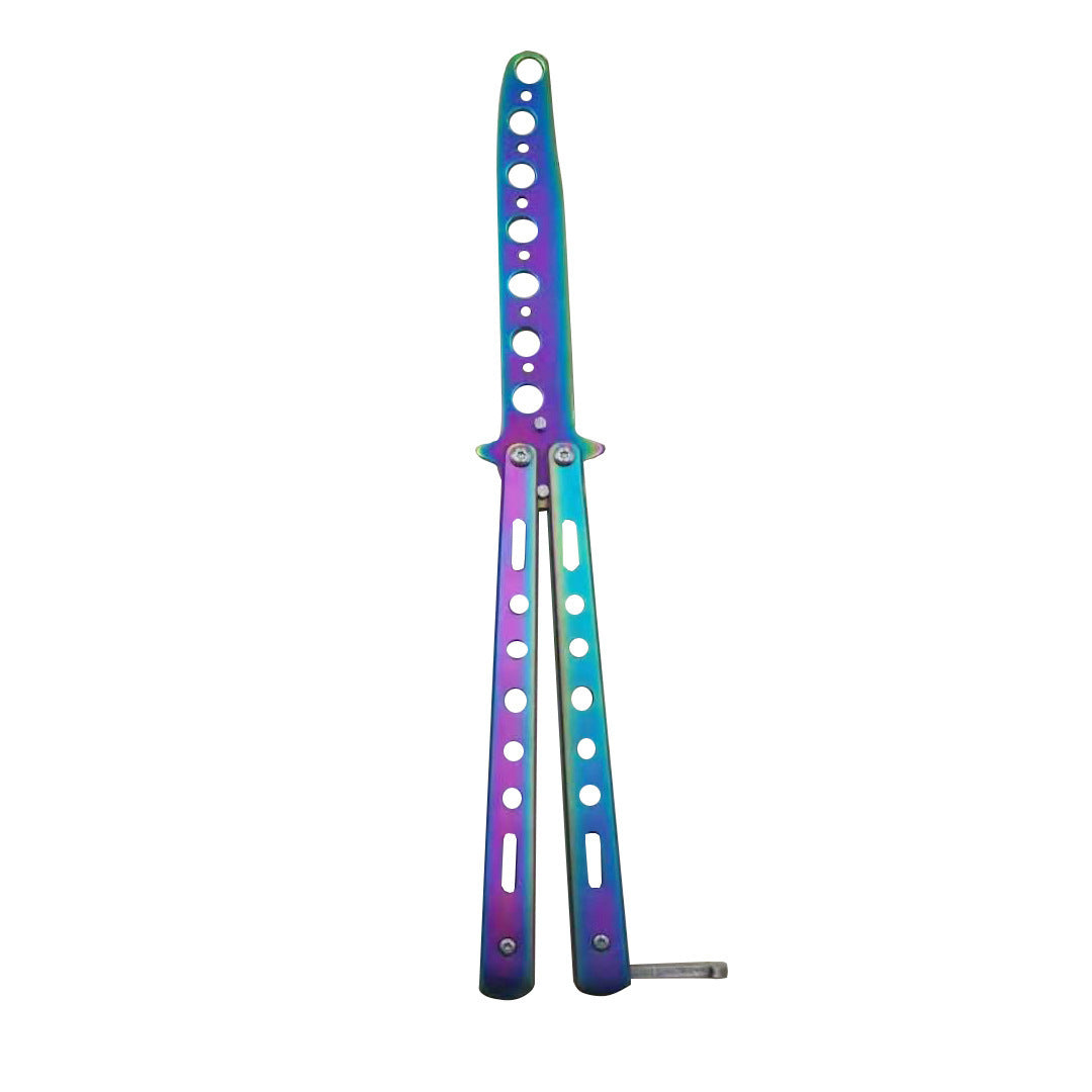 Outdoor Foldable Comb Stainless Steel Practice Training Butterfly Knife Comb Beard Moustache Brushe Salon Hairdressing Hair S
