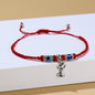 Red cord braided adjustable bracelet 514296346412