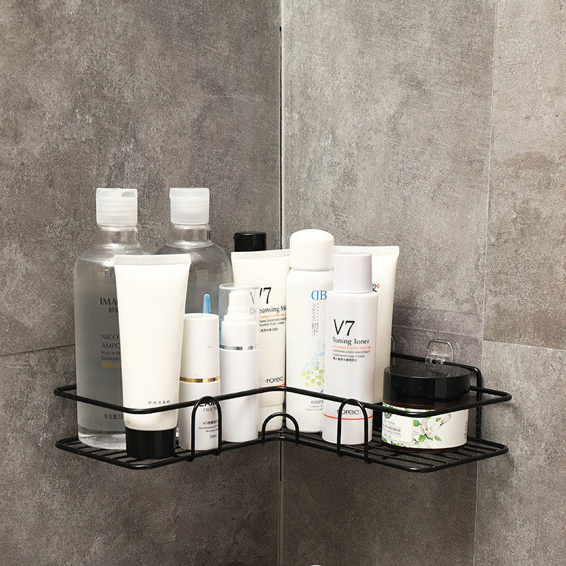 Bathroom Shelf Corner Frame Shower Wrought Iron Kitchen Accessories Storage Rack Holder Bathroom Shelves Bathroom Equipment 5