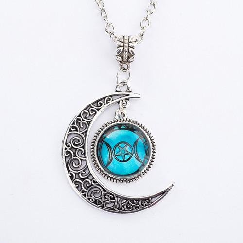 TRIPLE MOON GODDESS PENDANT NECKLACE 515866018455