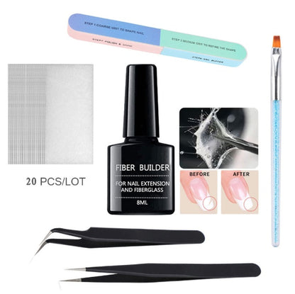 20 Units Silk fiberglass for nail extension UV non-woven silk shape DIY French acrylic fiber building gel manicure accessory - HD Wireless Product #7