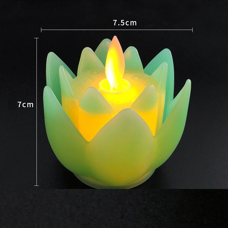 Temple Buddha Front Lotus Lamp Tribute Led Electronic Flower Shape Candle Light 515d6f1c 6dc5 468f 9dda 9003d3794d2e