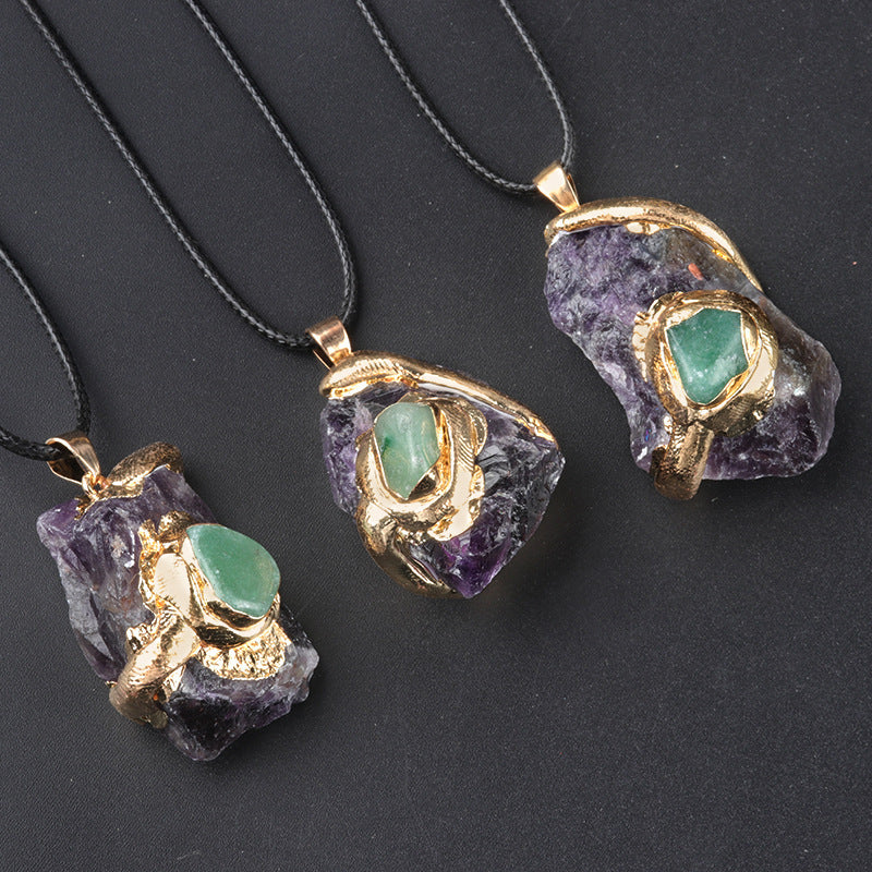 Oversized Gilding Crystal Stone Pendant Multicolor Crystal Stone Irregular Necklace Accessories 5161a278 9f79 453e 91b1 0966f