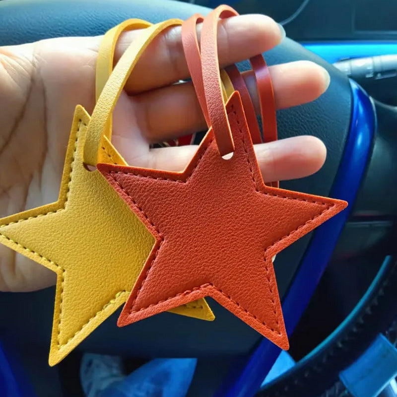 Leather Five-pointed Star Keychain Pendant Bag Ornament 516ce709 7939 4505 9931 9b08af1b3733