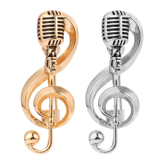 Retro microphone music brooch 518834510246