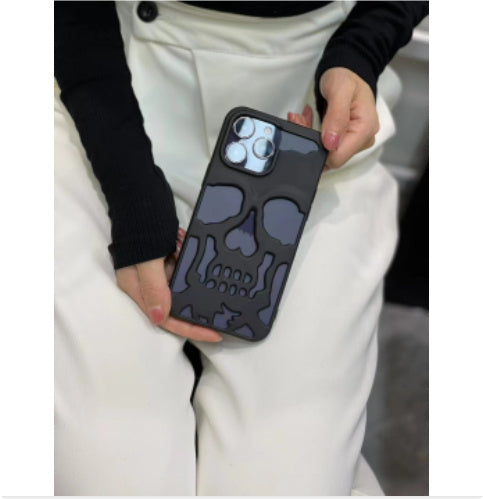 Luxury Plating 3D Skull Phone Case Breathable Glossy Hollow Out Gold Metallic Paint 518cd6c0 e679 49ce a6c1 ceae33686348