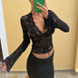 Flowers Lace Long Sleeve Top Y2K Fashion Slim Bottoming Shirt Top Women's Clothing 519489c8 7b1f 4f7a 9d00 ae5739f9b7ab