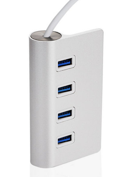 Household Portable Aluminum Alloy Four-port Hub