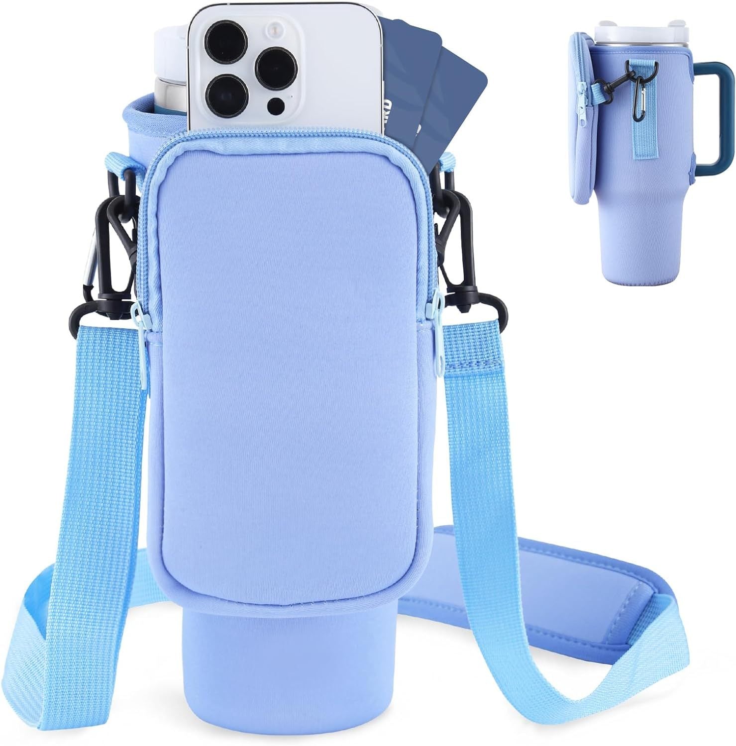 Slok Water Bottle Carrier Bag, Compatible With 40oz Tumbler With Handle, Modern Water Bottle Holder With Simple Adjustable St