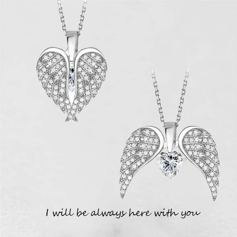 Angel Wings Heart Pendant Necklace Women 51bf9d80 a4cd 4fe4 89c5 7407b03b2c53
