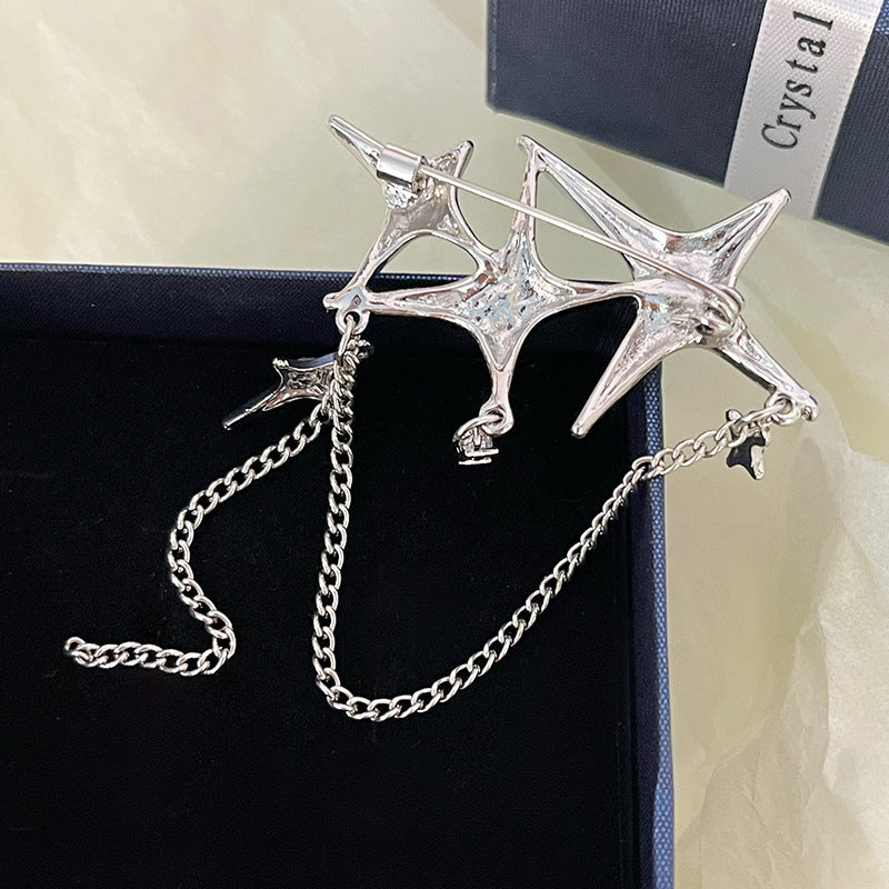 Four Eight-pointed Stars Zircon Chain Brooch For Women 51eb34af 3151 4bf0 8b1d 021a3722b8e7
