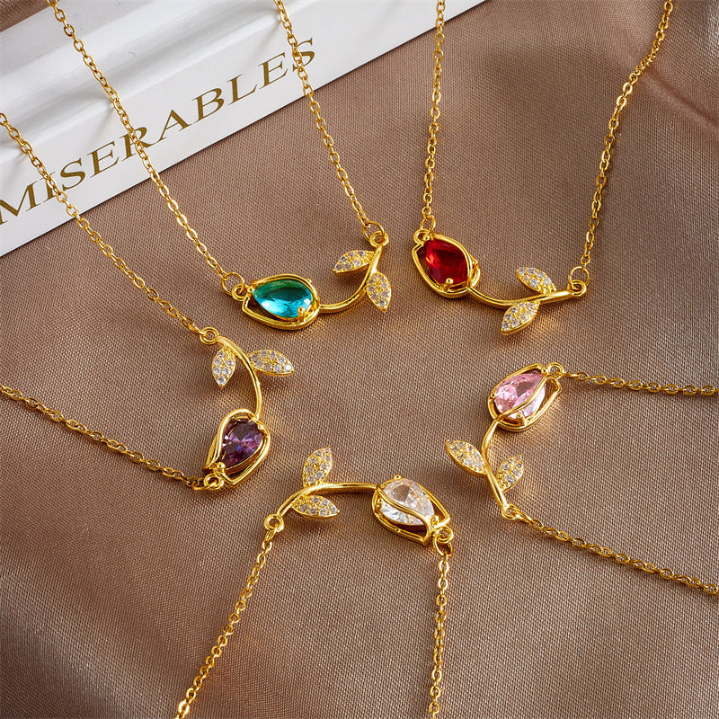 Tulip Flower Necklace For Women 52036b90 2f1c 4eec 9d1e 8117fcd93b05