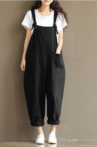 Women's Casual Trousers With Brushed Cotton Suspenders 520527062835