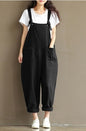 Women's Casual Trousers With Brushed Cotton Suspenders 520527062835