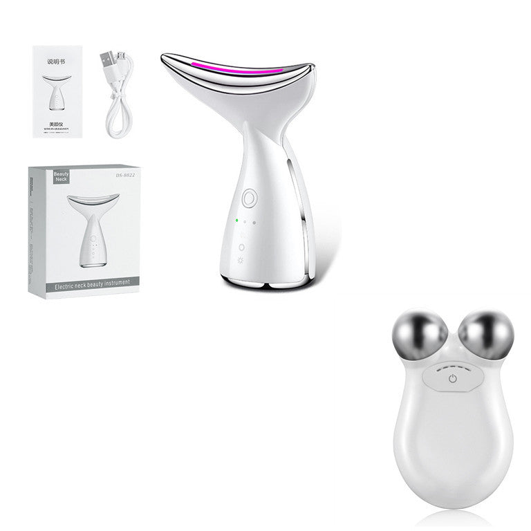 EMS Microcurrent Neck Face Beauty Device With 3 Colors LED Photon Therapy Skin Tighten Reduce Double Chin Face Lifting Device