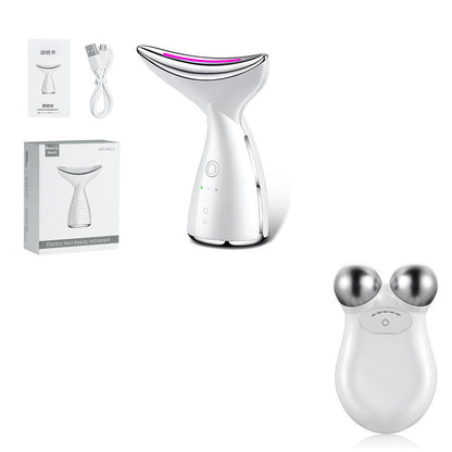 EMS Microcurrent Neck Face Beauty Device With 3 Colors LED Photon Therapy Skin Tighten Reduce Double Chin Face Lifting Device