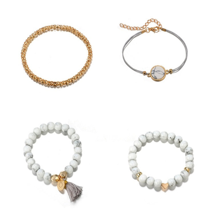 Geometric Creative Hollow Fringed Pine Stone Bracelet Four-piece 521181360913